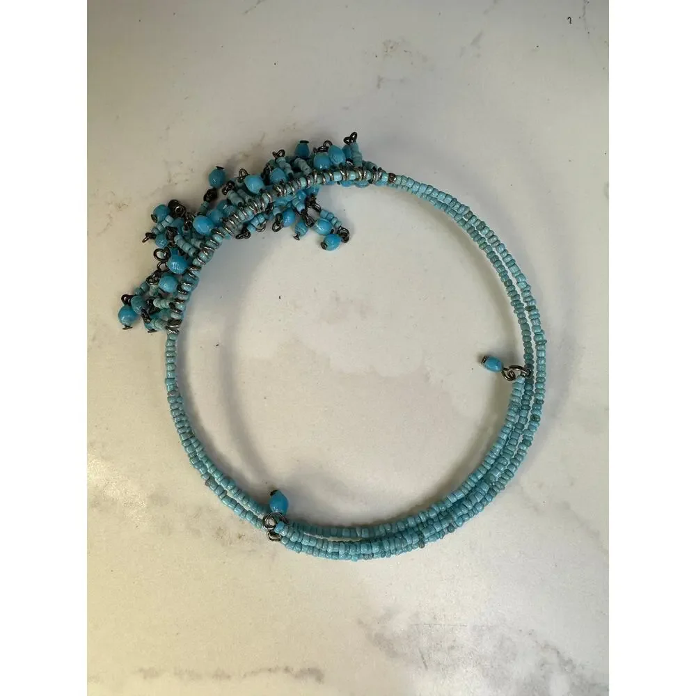 Turquoise Beaded Icicle Necklace